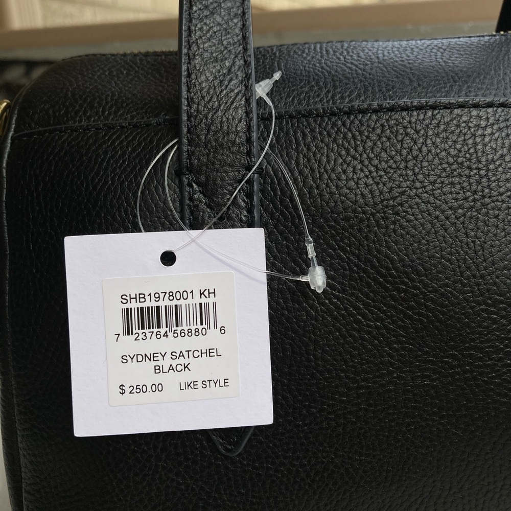 Fossil Sydney Satchel Black Pebbled Leather Hand Bag Cross Body Bag Purse NEW - Picture 7 of 17